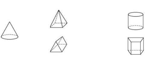 Which of the following solids can be sliced horizontally or vertically to create a triangular cross