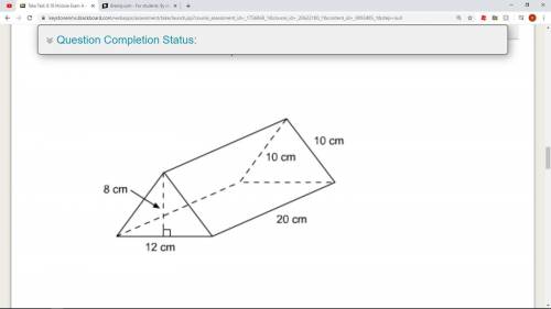 What is the surface area of this prism? 488 cm2 960 cm2 736 cm2 976 cm2