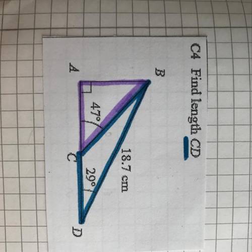 Find length CD do u need to solve the other triangle