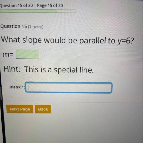 What slope would be parallel to y=6?