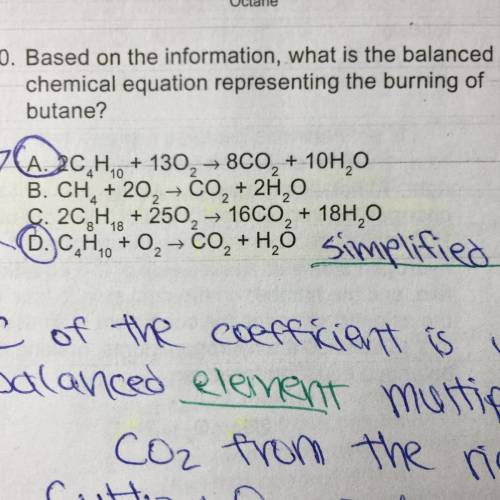 Based on the information, what is the balanced chemical equation representing the burning of butane?