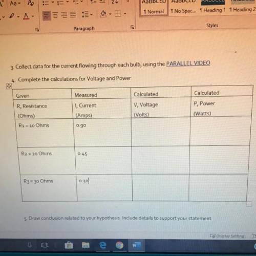 PLEASE HELP! How do I find the voltage and power? ——————— This is all I need please and thank you