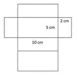 Determine the surface area of the rectangular prism below. 80 cm2 17 cm2 100 cm2 160 cm2