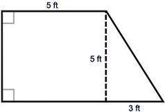 (05.02)A doghouse is to be built in the shape of a right trapezoid, as shown below. What is the area