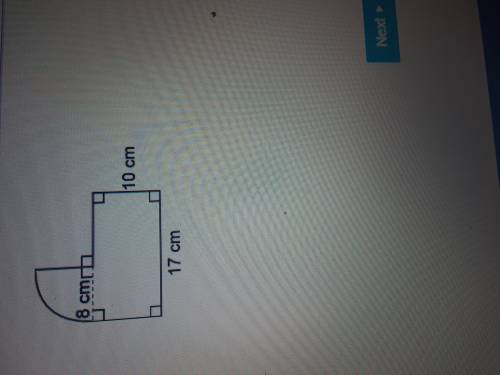 This figure consists of a rectangle and a quarter circle. What is the perimeter of this figure? Use