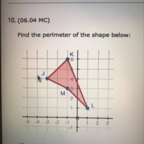 Find the perimeter of the shape below: answers: A. 9.4 units B. 11.5 units C. 13.3 units D. 15 units