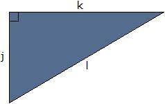 If l = 65 cm and j = 33 cm, what is the length of k? A.  55 cm B.  65 cm C.  73 cm D.  56 cm