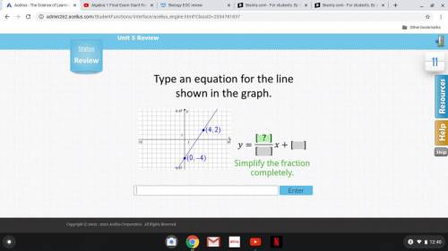 PLEASE HELP  type an equation for the line shown in the graph. i don't know how to answer this