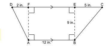What is the area of this trapezoid? A) 108 in² B) 139.5 in² C) 166 in² D) 171 in²