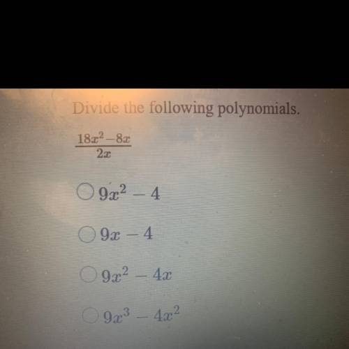 Divide the following polynomials