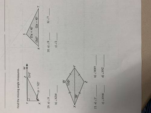 Please help me figure out the answers !
