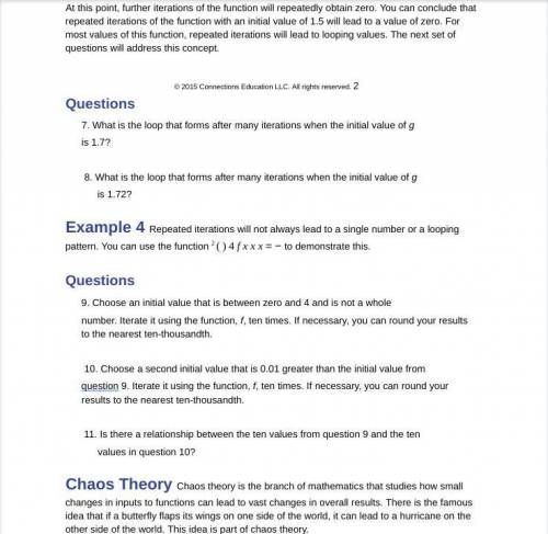 Connexus algebra 2b chaos theory portfolio I really need some help