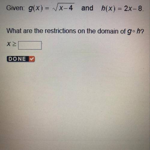 What are the restrictions on the domain of g o h?