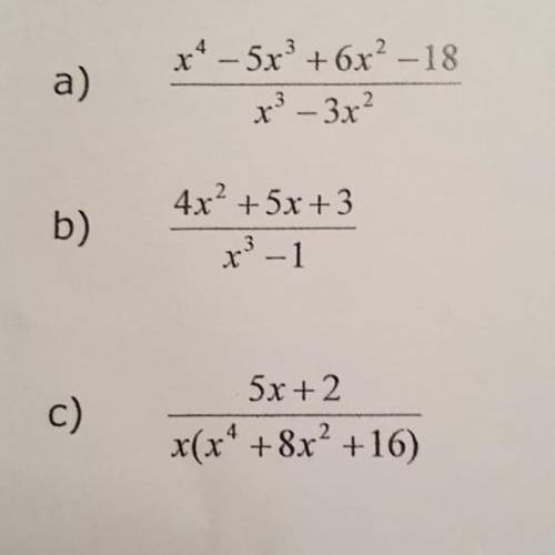 Express each of the following in partial fraction.