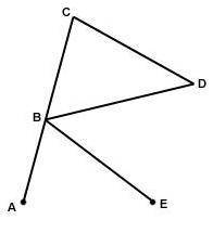 In the figure below, BE || CD . AC is a line. Using the figure for the following questions, select t
