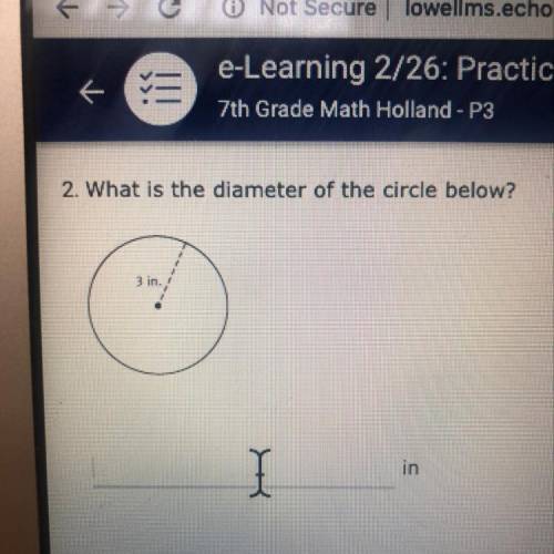 2. What is the diameter of the circle below?