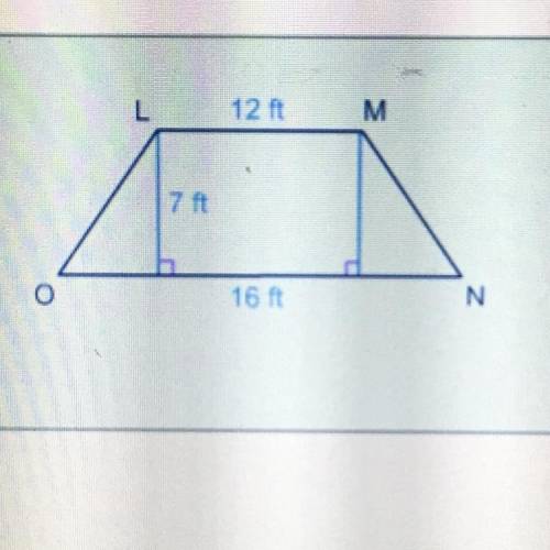 What is the area of trapezoid LMNO? - sq ft