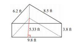 (PLEASE HELP!!)Find the total surface are of the triangular prism to the nearest tenth.Question 3 op