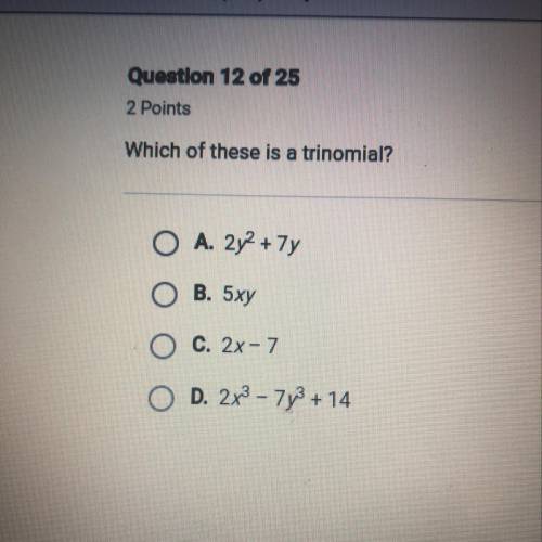 Which of these is a trinomial?