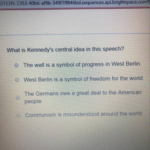 Help ASAPWhat is Kennedy's central idea in this speech?