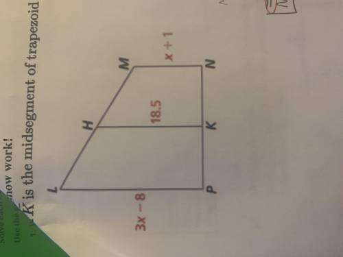 MK is the mid segment of trapezoid LMNP. What is the length of MN?