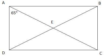 ABCD is a rectangle. Find m∠AEB. A. 130° B. 165° C. 150° D. 90°