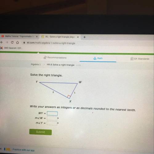HELP PLEASE solve the right triangle