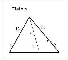 Find x and y for the following: