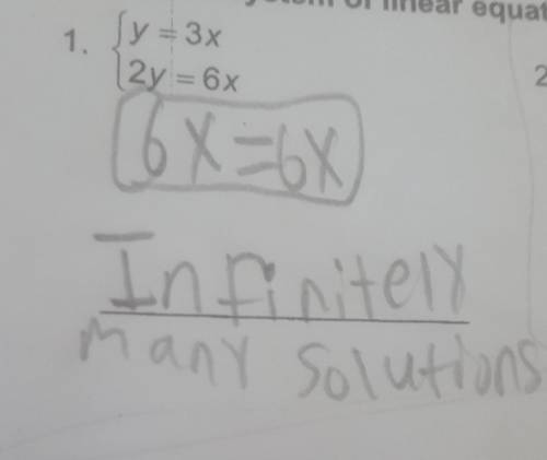 Solve each system of linear equations algebrically.is my answer right or wrong