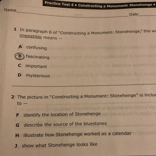 What’s the answer to number 2