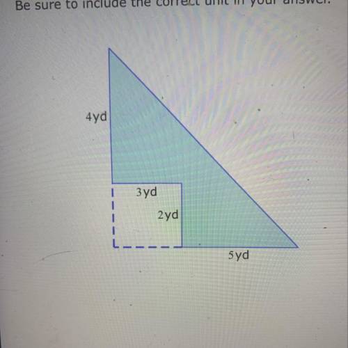 A Rectangle is removed from a right triangle to create the shaded region below. Find the area of the