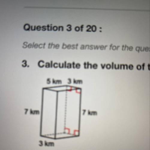 Calculate the volume of the prism in the drawing
