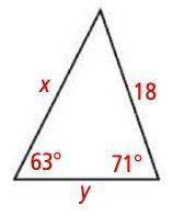 I already solved for x. x= 19.1  Please solve for y and show your work.