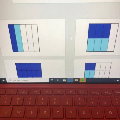 Help  Which square has a dark blue section that is 1/3×2/5 of the square