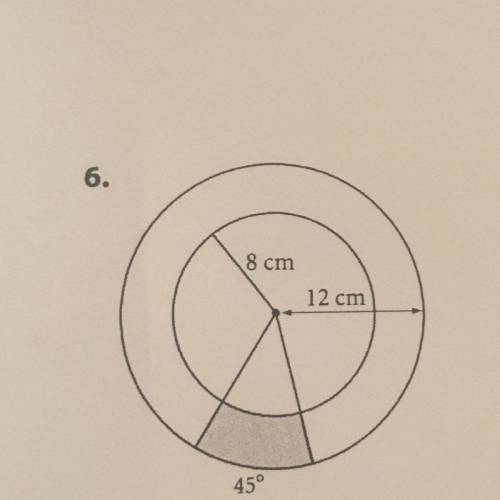Find the area of the shaded region. Write your answers in terms of pi.