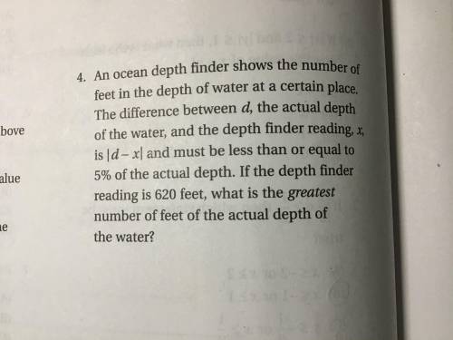 An ocean depth finder shows number of feet in the depth of water at a certain place. The difference