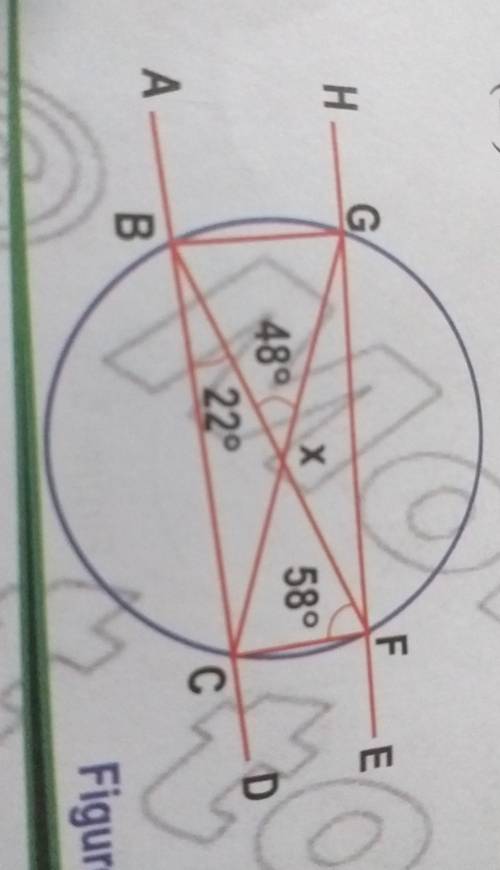 Given that angle BFC= 58°.Angle BXG=48° and angle CBF=22°Find (i) BGX (ii) BGF(iii)BCF(iv)BCG(iv)BFG