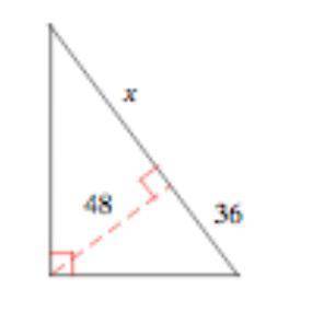 Find the missing length indicated. A) 48  B) 36  C) 100  D) 64 The answer is D) 64 (Not asking, just