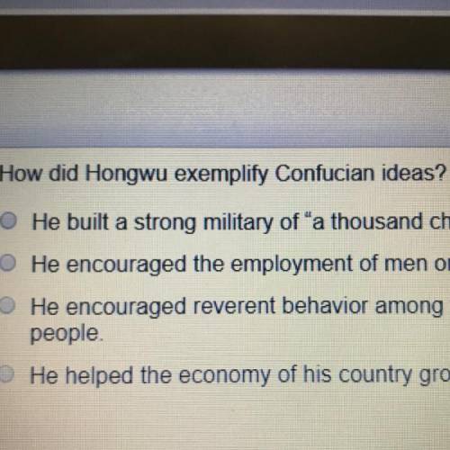 How did hongwu exemplify Confucian ideas