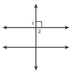 Which relationship describes angles 1 and 2? adjacent angles vertical angles linear pair complementa