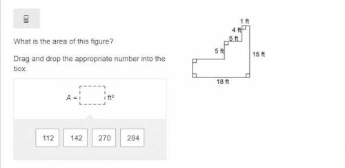 50 POINTS  what is the area of this figure? Drag and drop the appropriate number into the