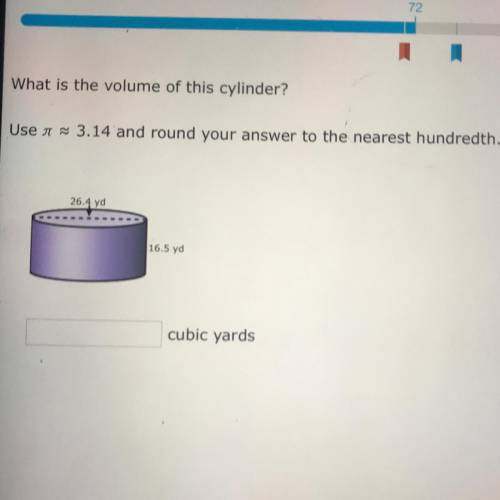 What is the volume of this cylinder? Use i ñ 3.14 and round your answer to the nearest hundredth. 26