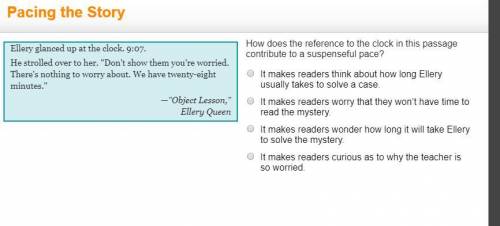 It makes readers think about how long Ellery usually takes to solve a case. It makes readers worry t