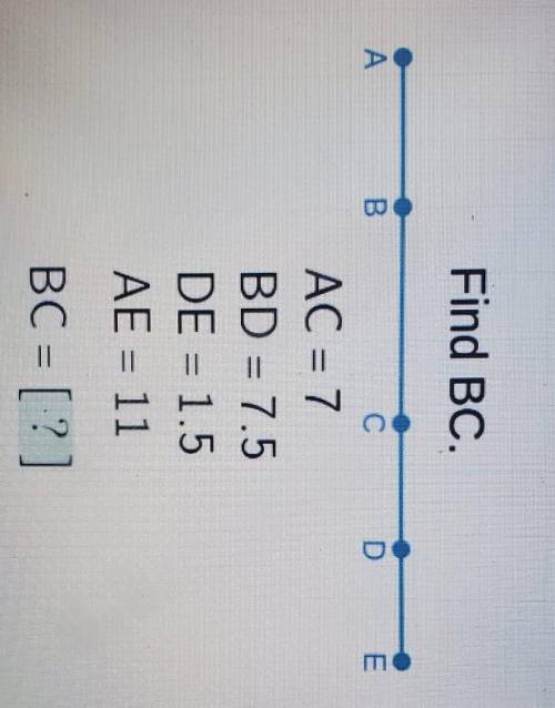 Find BCAC = 7BD = 7.5DE = 1.5AE = 11