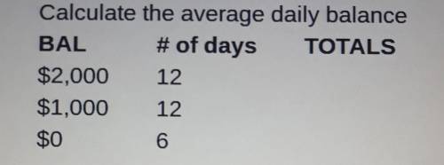 Calculate the average daily balanceneed help please