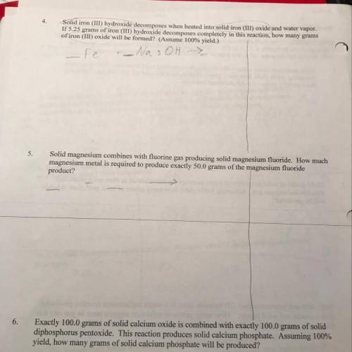 Need help with this chemistry stoichiometry worksheet any help is appreciated with work shown!