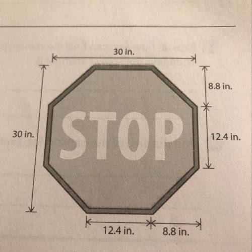 How do i find the area of this stop sign using subtraction?