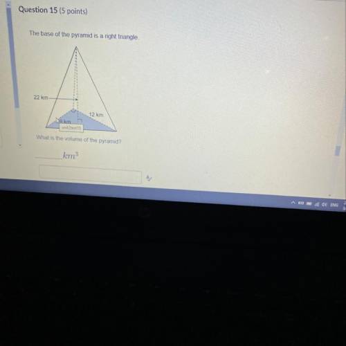 What is the volume of the pyramid? km