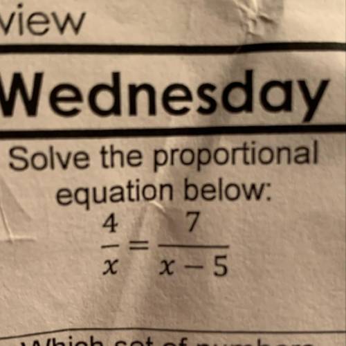 Solve the proportional equation