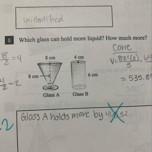 Which glass can hold more liquid? How much more?